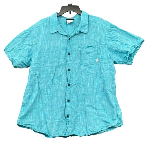 Columbia Shirt Mens XL Blue Button Up Regular Fit 100%‎ Cotton Travel Casual - Picture 1 of 6